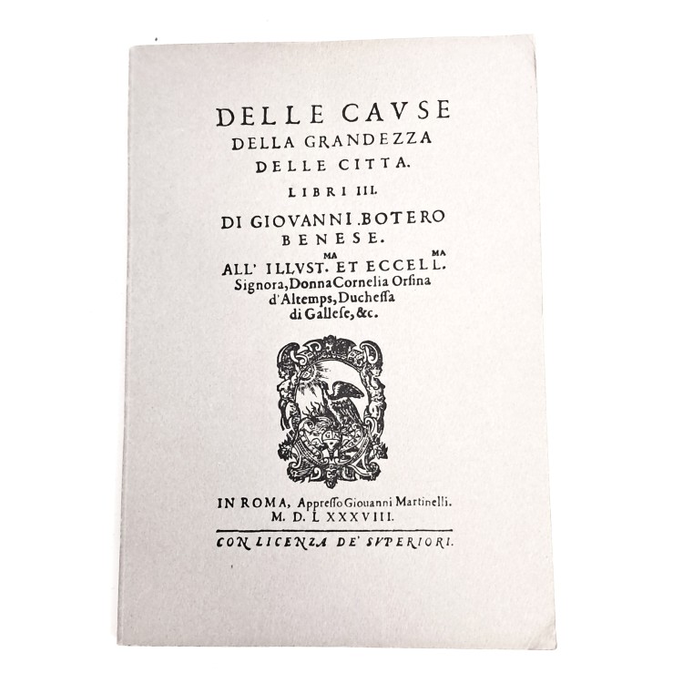 Delle cause della grandezza delle città libri III