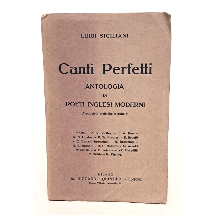 Canti perfetti. Antologia di poeti inglesi moderni