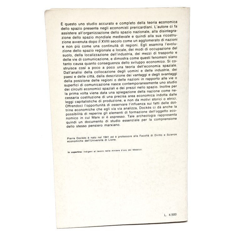 Lo spazio nel pensiero economico dal XVI al XVIII secolo