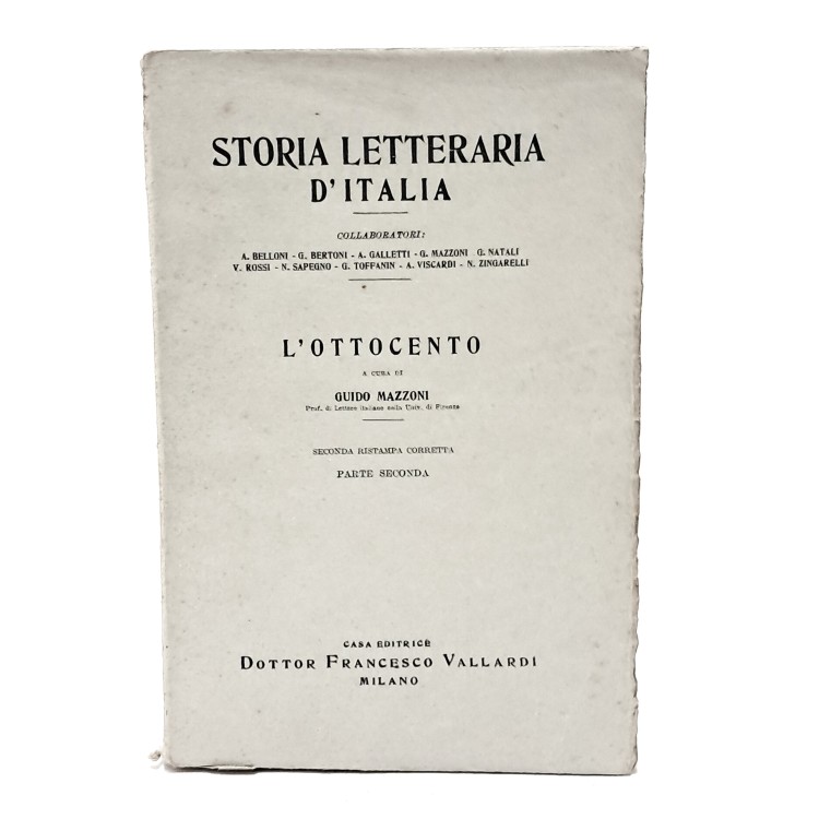 Il Duecento, La vita, i tempi e le opere di Dante I-II, Il Trecento, Il Quattrocento, L'Ottocento I-II, Il Novecento