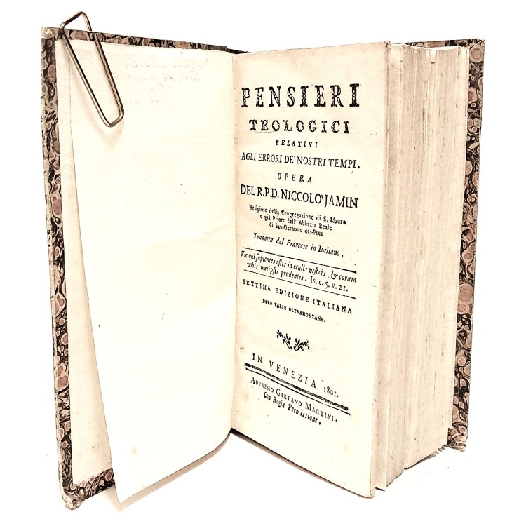 Pensieri teologici relativi agli errori dei nostri tempi seguito da Avvertimenti morali politici e religiosi