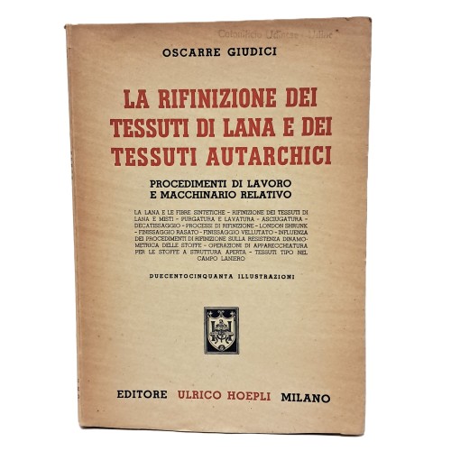 La rifinizione dei tessuti di lana e dei tessuti autarchici