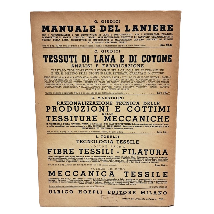 La rifinizione dei tessuti di lana e dei tessuti autarchici